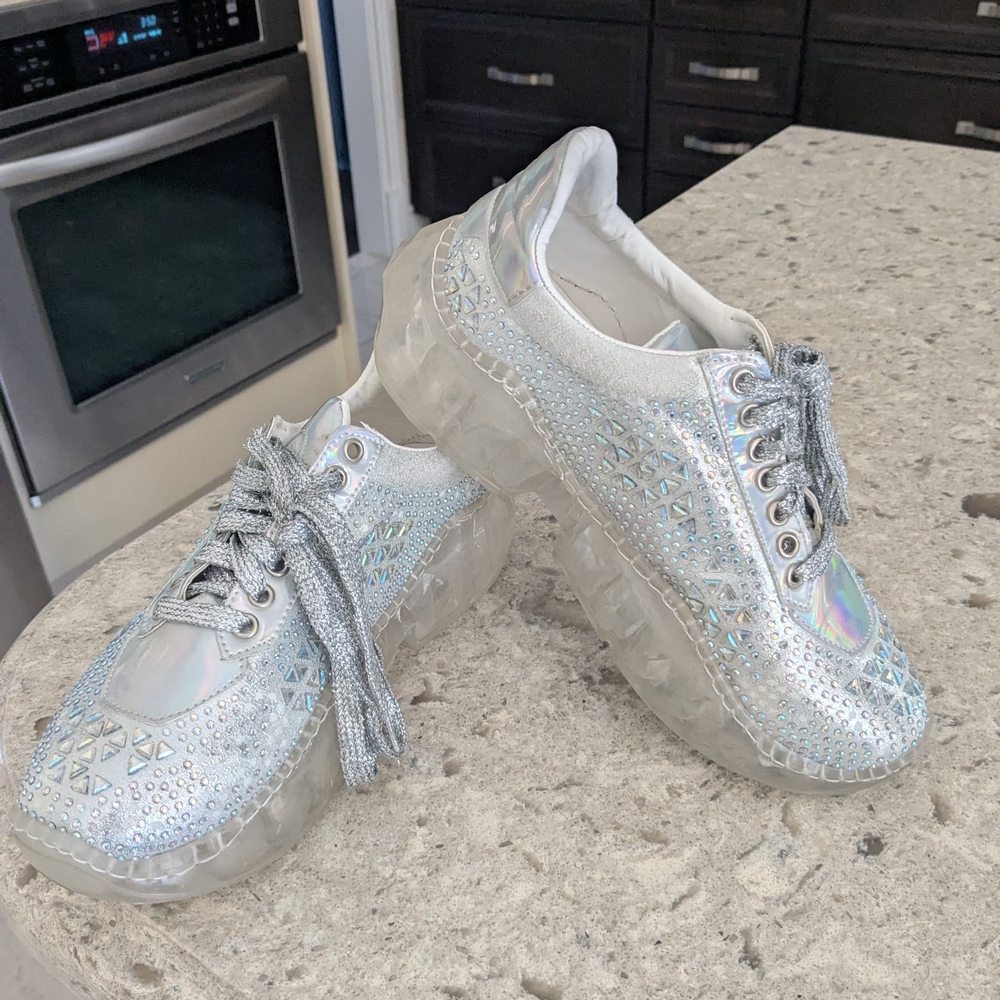 Dazzling Silver Women's Sneakers
